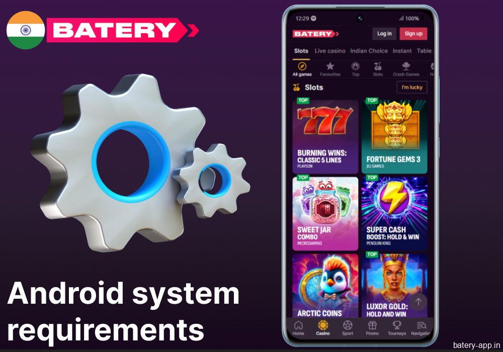 Batery Bet app system requirements for Android devices