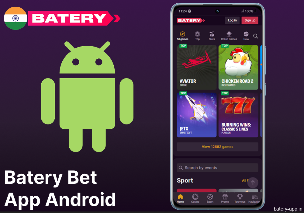 Batery Bet app available on Android devices for players from India