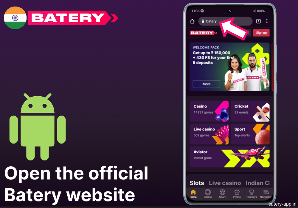 Open the official Batery Bet website