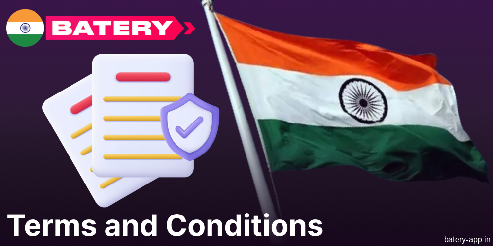 Batery Bet app terms and conditions in India
